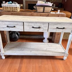 Wood console table