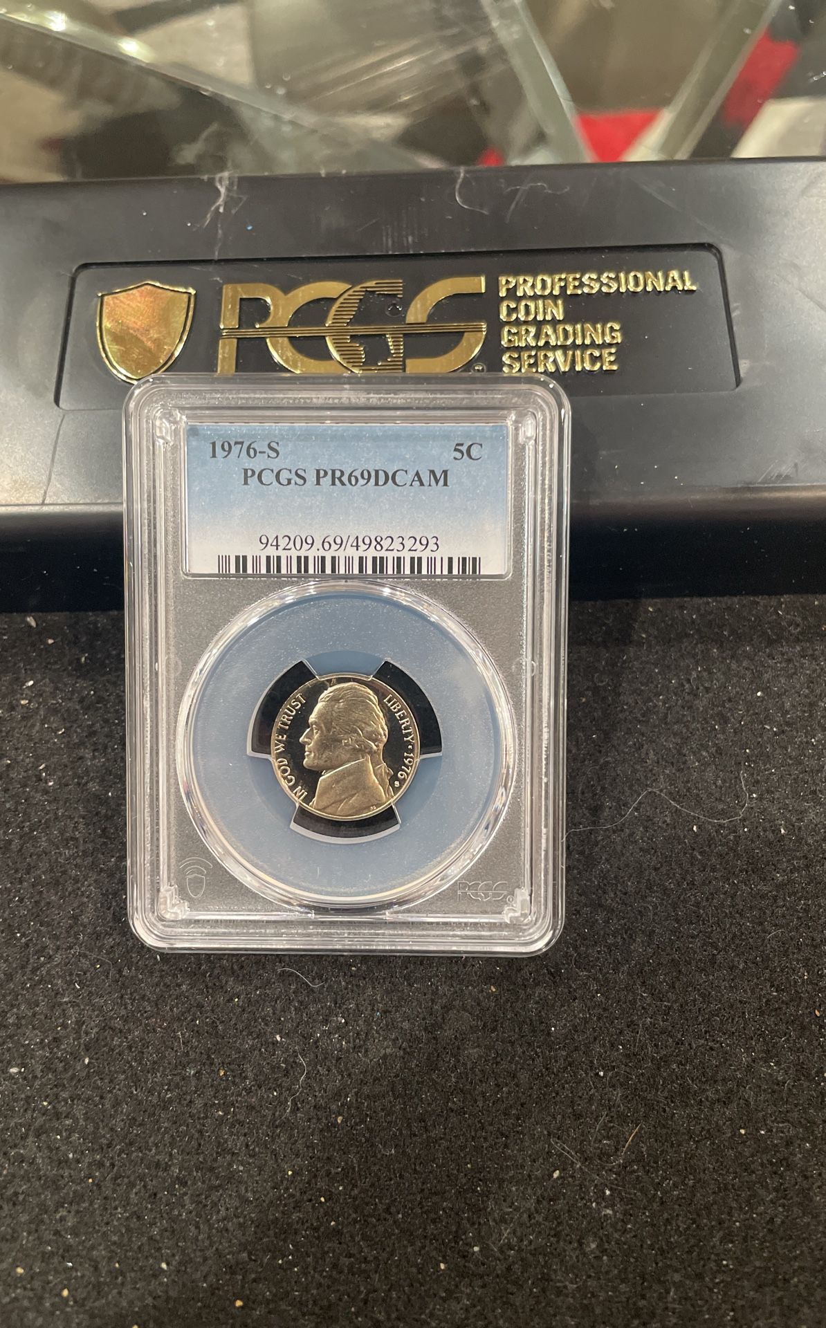 1976 S Gem Proof Jefferson Nickel Graded At PR69 With A Deep Cameo E-16