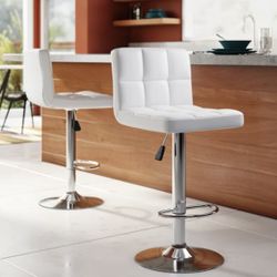 Upholstered Counter Stools With Metal Frame 