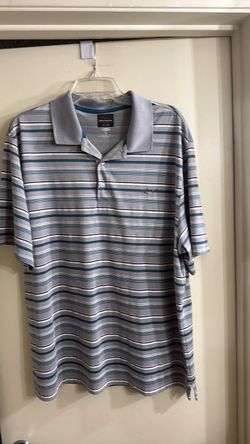 Greg Norman Men's Striped Golf Polo Shirt