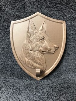 Shepherd Plaque Leash Hanger 3d Printed