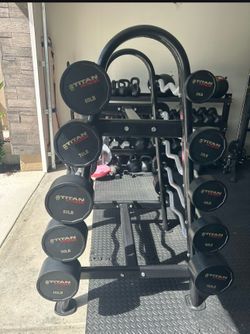 Titan Fitness EZ Curl Bars With Rack