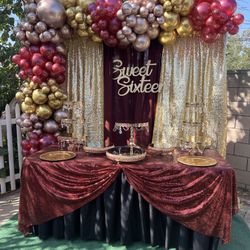 Backdrop And Garland Dessert Table 