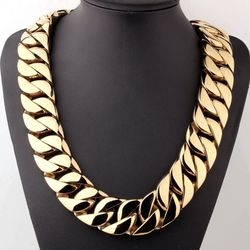 24k Necklace chain stainless steel Gold plated / 30 Inches