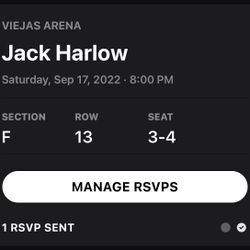 2 jack harlow tickets at viejas arena tonight