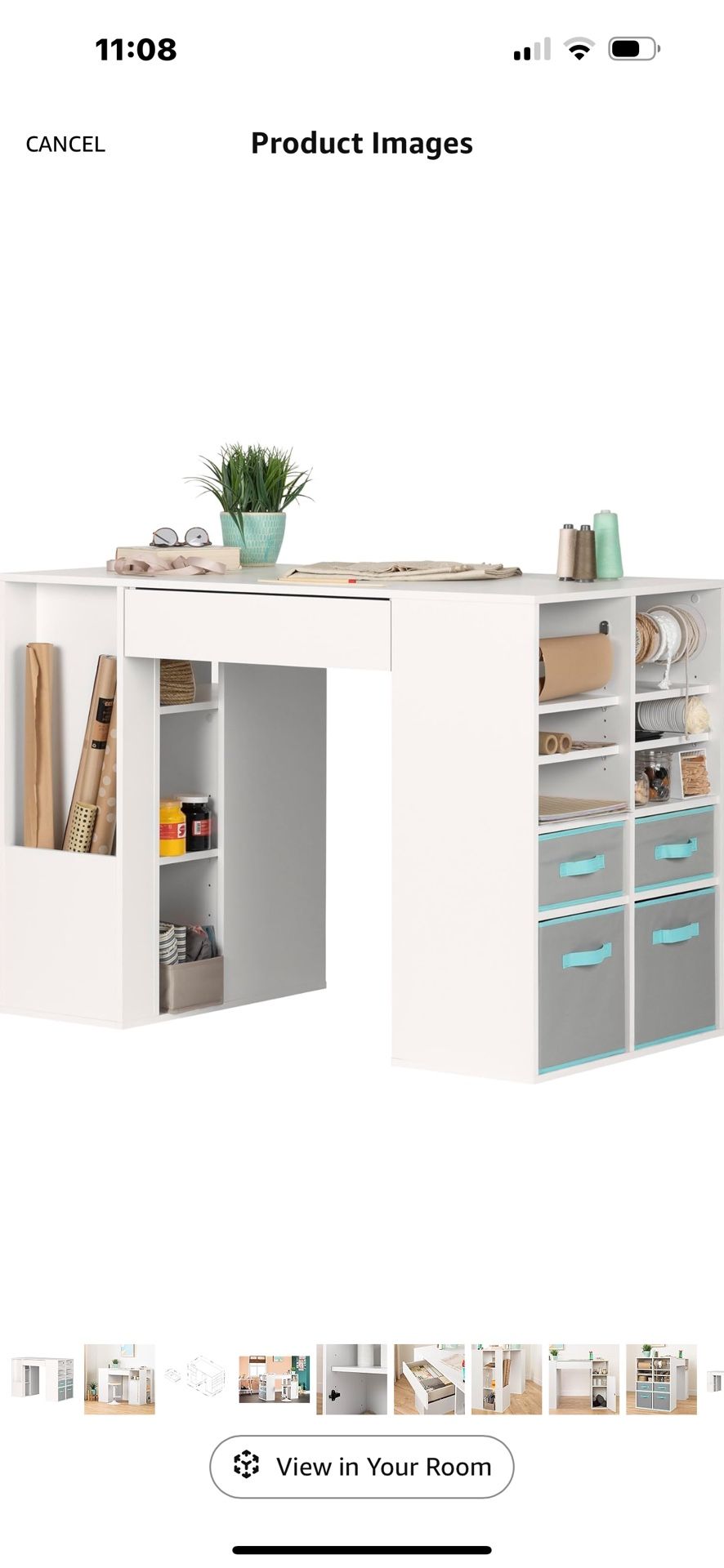 South Shore Crea Counter-Height Craft Table with Scratchproof