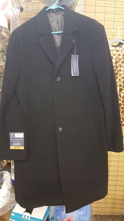 Black Hathaway platinum 100% cashmere and wool knee long blazer