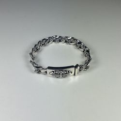 Silver Chrome Heart Bracelet