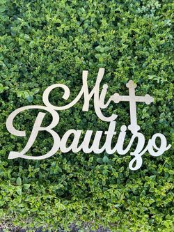 Mi Bautizo Wood cutout sign custom wood name