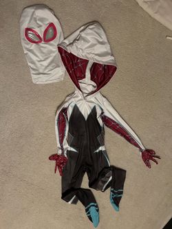 Kids Girls Marvel Gwen Spider Halloween Costume with Face Mask Size S (5-7T)