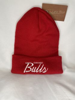 NBA CHICAGO BULLS MITCHELL & NESS RED KNIT CUFFED BEANIE NEW