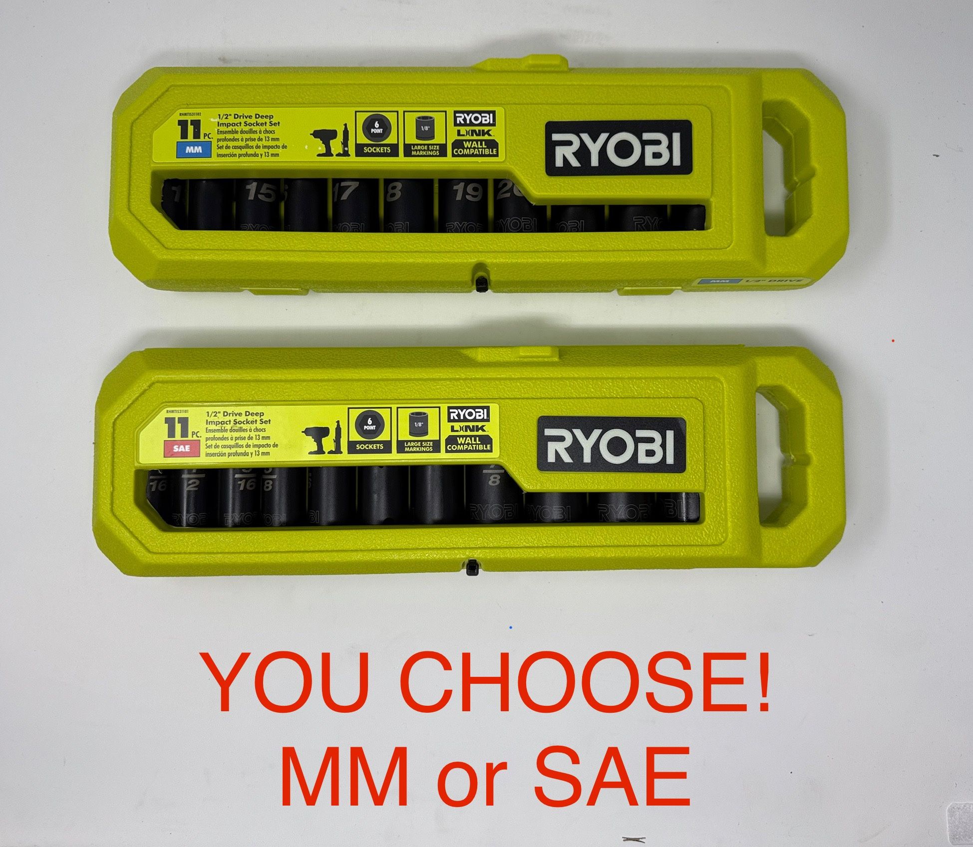 RYOBI 1/2” impact sockets
