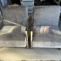 Modern Chrome Accent Chairs (Set of 2) – Stylish & Comfortable!