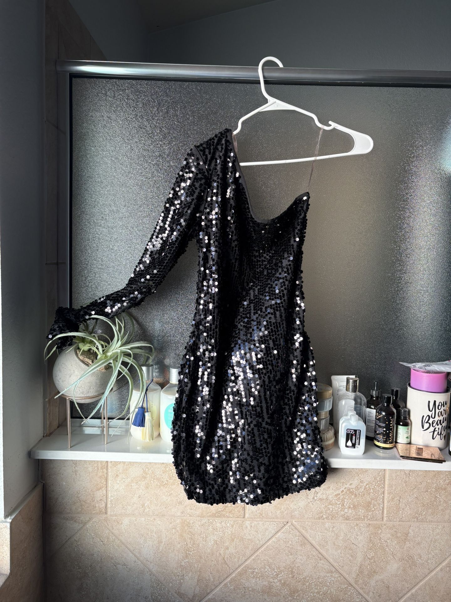 Black Sequins Dress