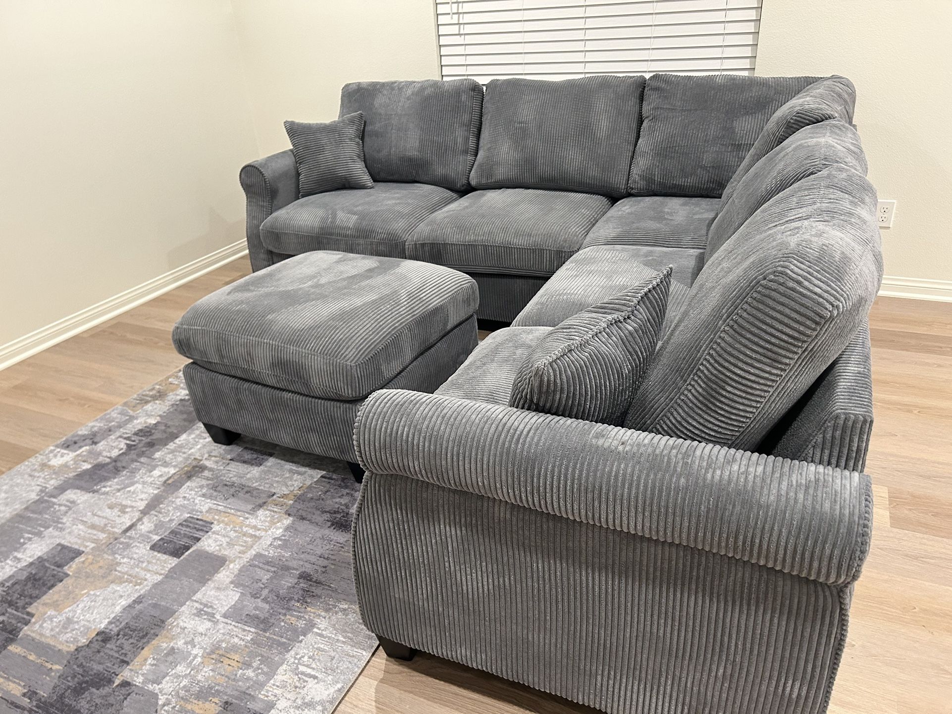 Brand New Super Plush Comfy Corduroy Sectional Set