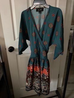 Ava Vera Floral Print Wrap Dress Size L