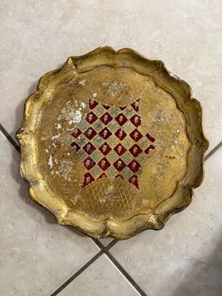 Vintage Florentine Gold Gilt Decorative Tray