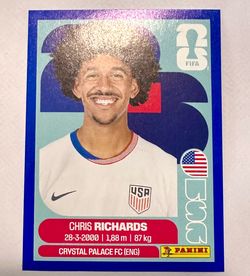 2026 Panini FIFA World Cup Sticker Chris Richards USA 3 Blue Border Parallel