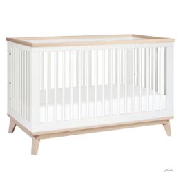 Babyletto Lolly 3-in-1 Convertible Crib  $200  OBO– White/Natural Wood – Excellent Condition