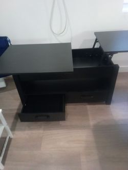 Black Lift-Top Coffee Table with Storage Drawers