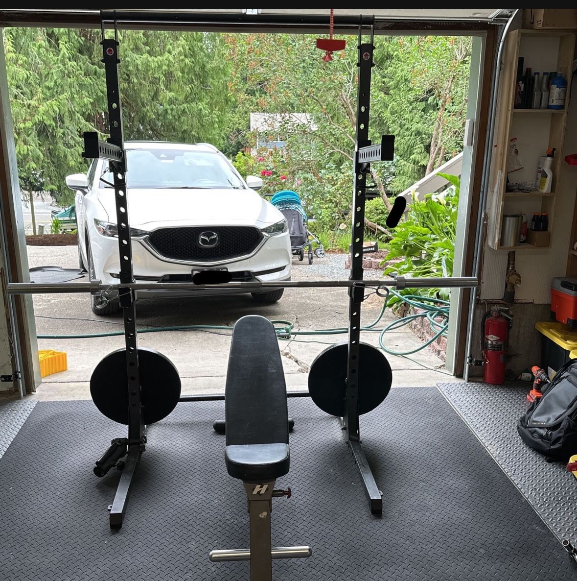 Bench With Squat Rack And Weights
