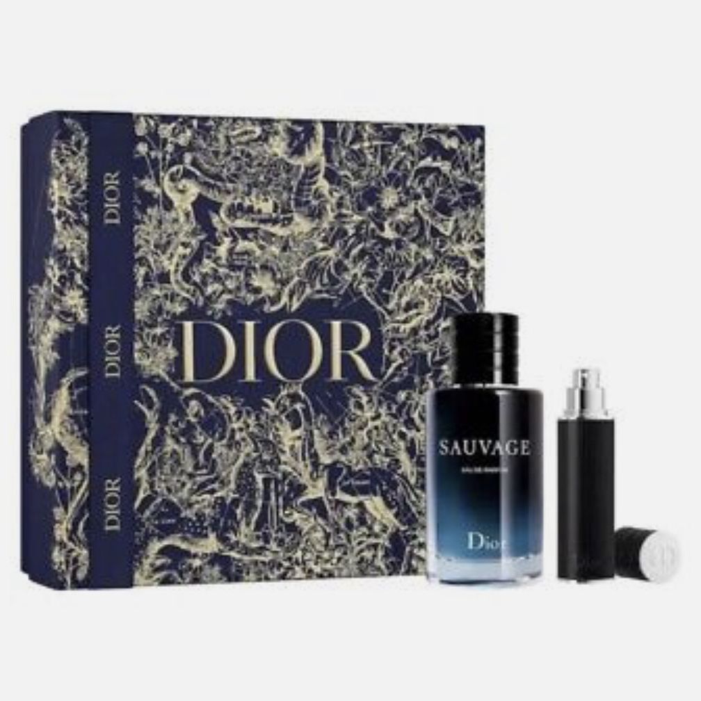 Dior Sauvage Eau de Parfum Set Full Size and Travel Size 3.4oz/100ml +0.34oz NEW