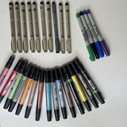 Prismacolor Markers and Micron Drafting Pens