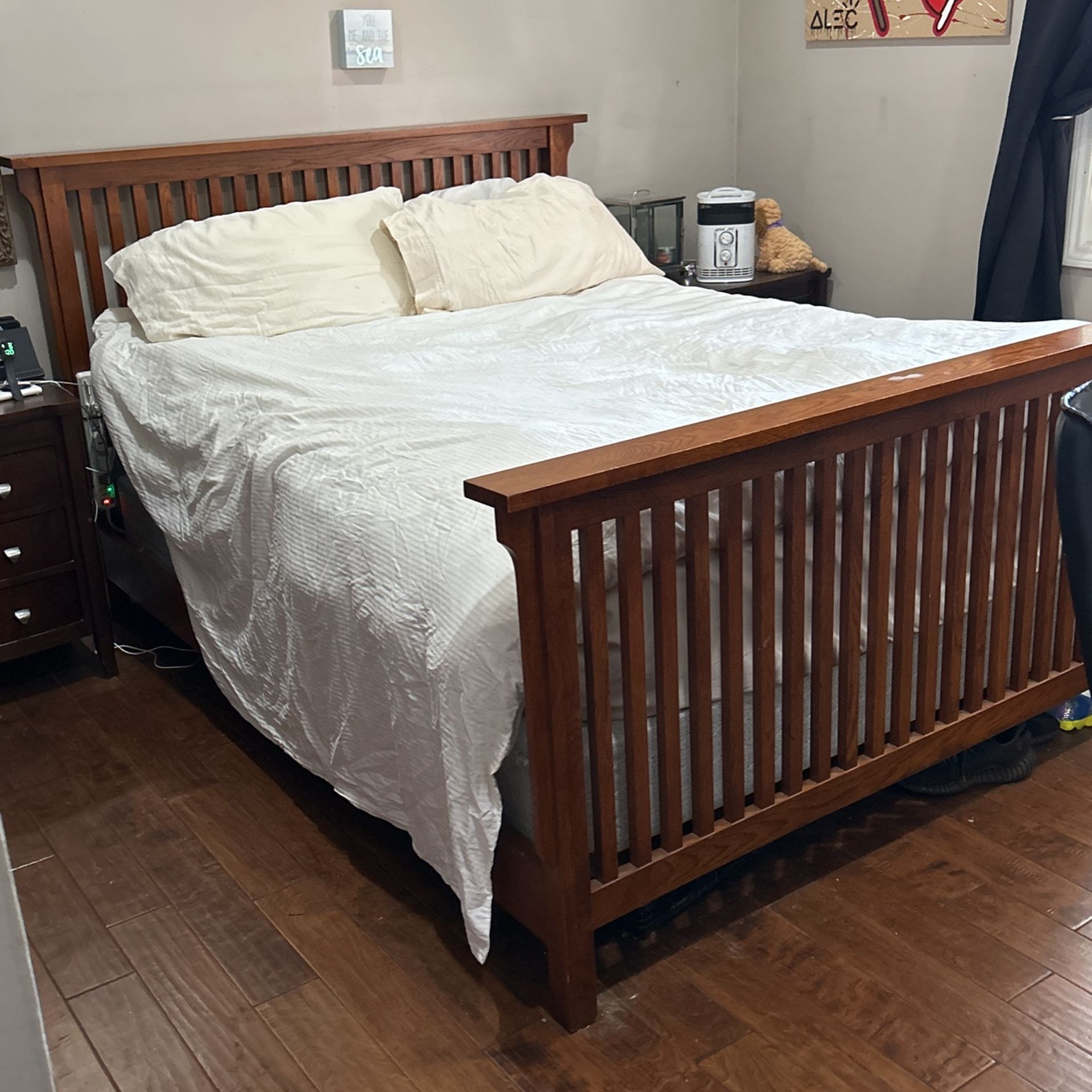 Queen Bed Frame, Mattress & Box Spring