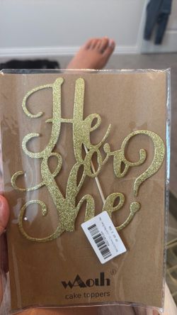 He or She Cake topper