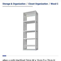 allen + roth Hartford 24-in W x 16-in D x 76-in H White Ventilated Wood Closet Tower (With 3 Shelves