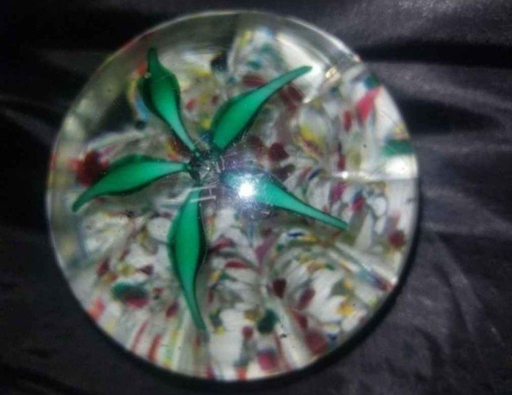 Vintage Art Glass Paperweight Floral Display Multicolored Floor Spectacular