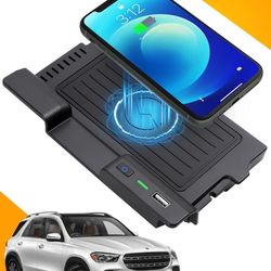 CarQiWireless for Mercedes Benz GLE GLS Wireless Charger Accessories 2020 2021 2022, Wireless Charging Pad Center Console Organizer for Mercedes Benz 