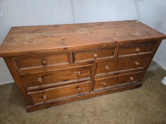 Solid Wood Dresser, 7 Drawers, Rustic/Farmhouse Style