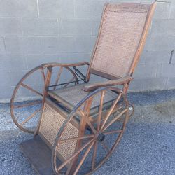 Antique Wheel Chair Early 1900s wood wagon Wheel Frame FDR 