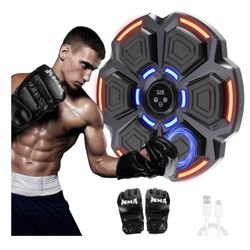 snawowo Music Boxing Machine for Adults - 9 Modes & 9 Speeds, Bluetooth Music Punching Machine with Gloves, Electronic LED Boxing Training Equipment W