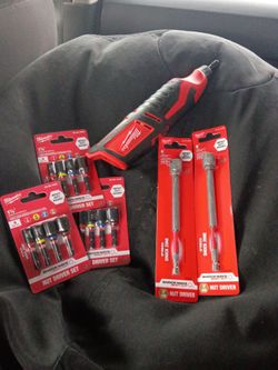 Milwaukee m12 rotary tool + Milwaukee impact duty magnet 1 7/8" + Milwaukee 6" impact duty magnet