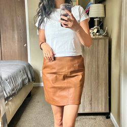 Shinestar faux leather miniskirt