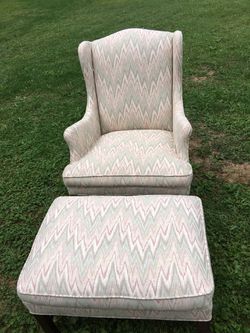 $80 OBO Almost new wing chair and ottoman