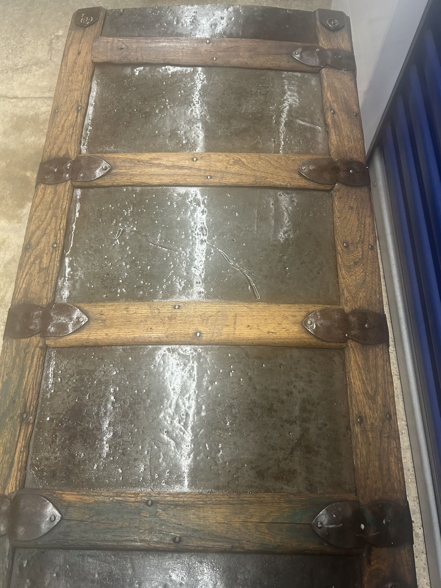 Antique Trunk Great Shape Metal And Wood