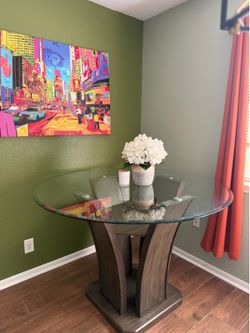 Glass dining table