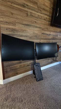 2 Monitors + Wireless Keyboard + Monitor Mount
