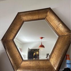 Hexagonal Mirror Vintage Antique 