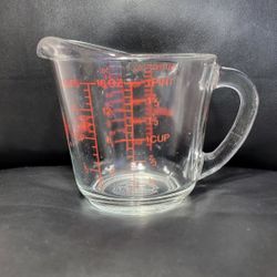 Vintage Fire King Anchor Hocking Glass #498 Measuring 2 Cup 16 oz. Red USA Made