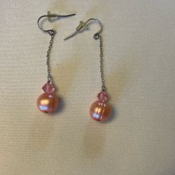 Pearl/Crystal Sterling Silver Earrings