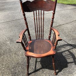 Antique Cherry Wood Arm Chair