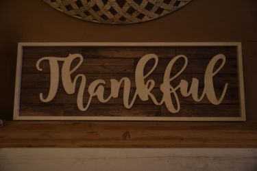 Thankful wood sign