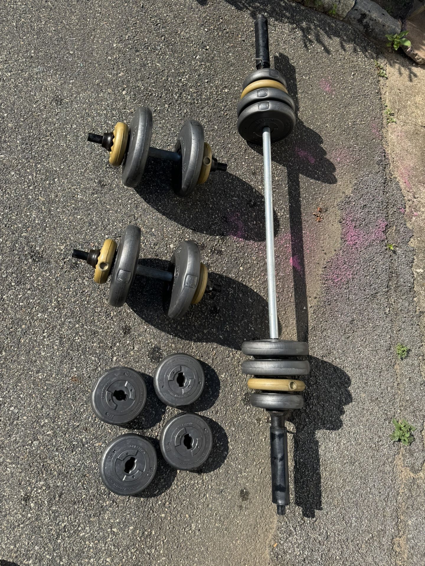 Adjustable Weight Set - Orbatron Dumbbells & Barbell - $120
