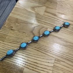 Silver turquoise women’s bracelet vintage 35 g heavy silver beautiful stones