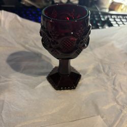 Vintage Avon Cape Cod Ruby Red Glass Goblet