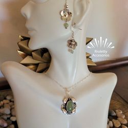 Sterling Silver 925 Necklace And Earrings Set